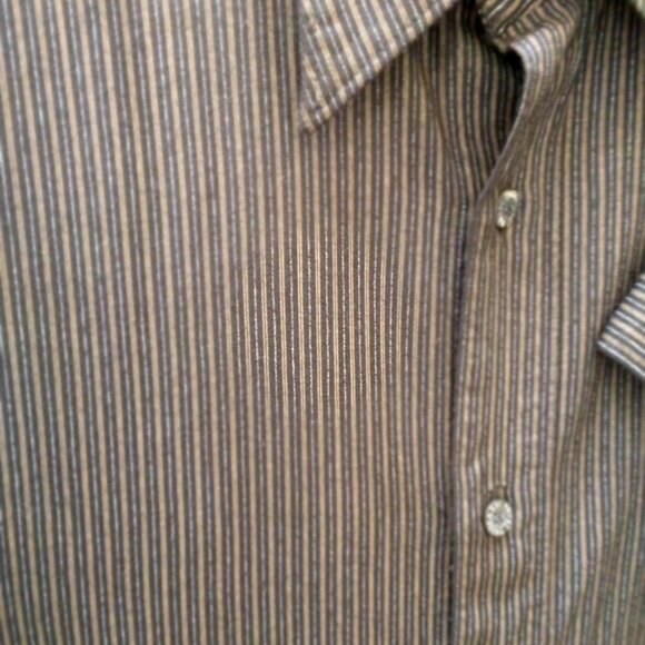 Trussardi XL Black Gray Brown Men's Long Sleeve Button Down Dress Shirt - Picture 4 of 7